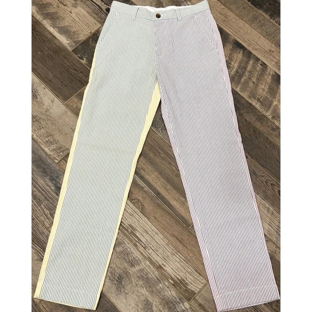 New Brooks Brothers Clark Fit Seersucker Pastel Colorblock Stripe Pants 29x32